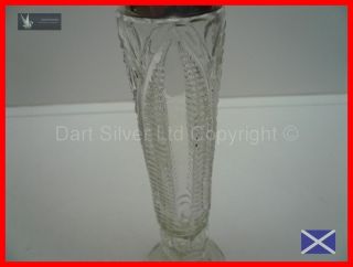 Edwardian Silver Mounted Cut Glass Bud Vase Hallmarked London 1904