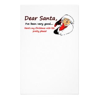 Dear Santa Letter Wish List Twinkling Eye Personalized Stationery