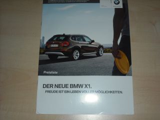 49043) BMW X1 Preise & Extras Prospekt 01/2010