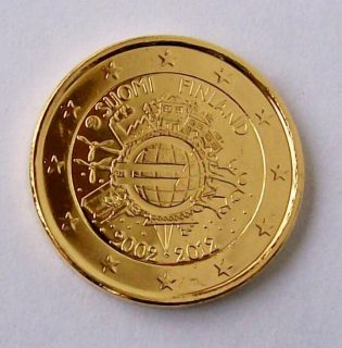 Euro Bargeld 2012   Finnland   24 Karat vergoldet ++