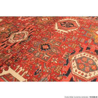 Antik Handgeknüpfter Perser Palast Teppich Heriz Heris Iran Tappeto