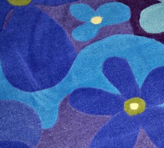 Moderner Teppich Läufer Kinderzimmer Blumen Blau Lila 120 x 180