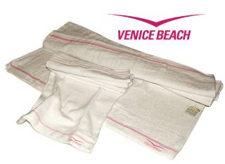 Venice Beach Sauna Handtuch + Fitness Schal Weiß Rosa
