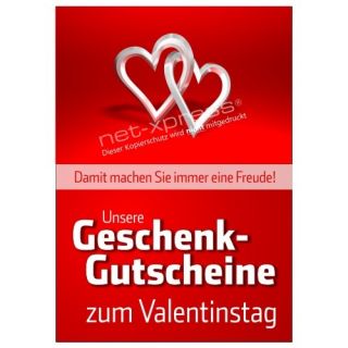 Plakat Geschenkgutscheine Valentinstag DIN A1 Geschenk Werbung