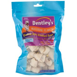Dentley's Rawhide Mini Knotted Bones   Traditional Rawhide   Rawhide & Chews