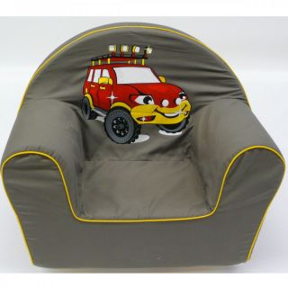 AS Knorr Kinder Sessel Stuhl Plüschsessel Möbel Car Auto grau