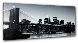 Wandbild New York Skyline Brooklyn Bridge schwarz weiß Keilrahmen