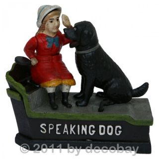Antike Spielzeug Spardose Frau Hund Figuren Sparbüchse