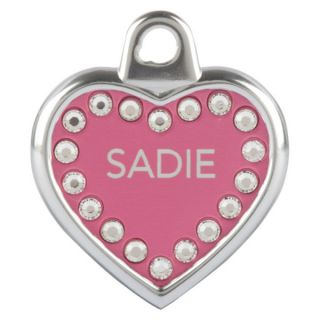 TagWorks Blingz Personalized Heart ID Tag with Crystals   Summer PETssentials   Dog