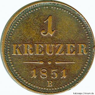 KREUZER 1851 B Kremnitz ÖSTERREICHISCHE SCHEIDEMÜNZE Austria
