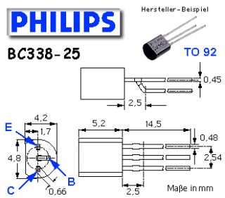 BC338 25 50x Transistor NPN BC338 25V 0,5A TO92°