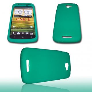 Handy Tasche Silikon Case Etui für HTC One S / Grün Hülle
