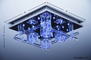 Deckenleuchte Design LED blau Fernbedienung Deckenlampe Glas NEU