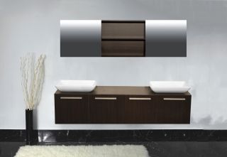 Luxus Design Badezimmer Moebel Spiegelschrank Waschtisch Wenge mit 2