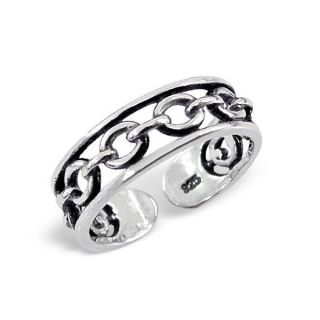 Zehenring Ring mit Ringmuster 925 Silber