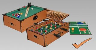 Billard Tischtennis Backgammon Schach Kicker Set 971