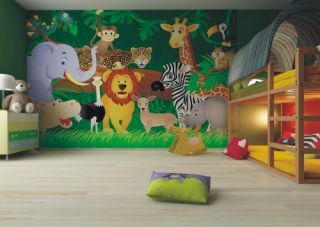 Premium Vliestapete Fototapete Bildtapete Kinderzimmer Dschungel Tiere