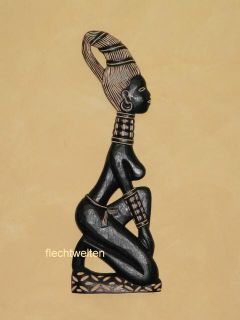 Afrika Frau, Deko Figur, Wandrelief aus Holz, kolonialstil schwarz