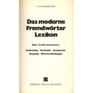 Das moderne Fremdwörter  Lexikon Lutz Mackensen, Gesine