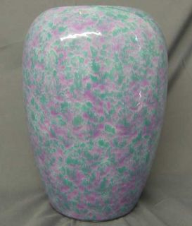 Scheurich W German Art Pottery Vase Pink/Green Fat Lava
