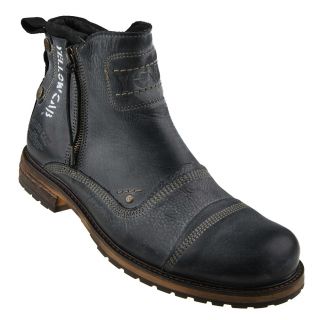 Neu YELLOW CAB Herrenschuhe Y16016 Stiefelette Boots Leder Schuhe
