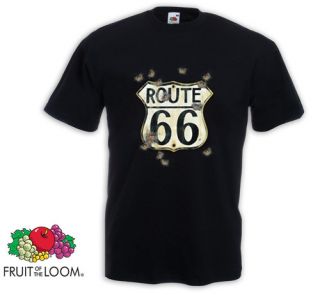 Biker T Shirt Route 66 Harley Davidson Chopper EVO V8