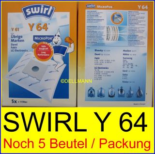 Pakete SWIRL Y 64 MicroPor Staubsaugerbeutel Y64   10