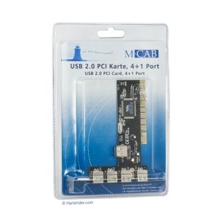 CAB USB 2.0 PCI 64 bit Karte USB Controller Standard 480 Mbits NEU