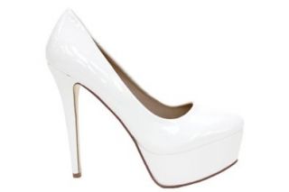 F1642Gp   Damen High Heels aus Lackleder   Weiß: Schuhe