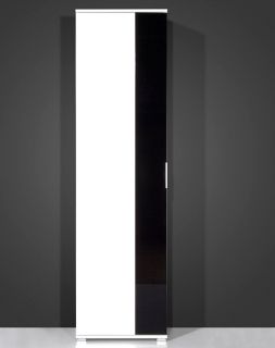 Garderobenschrank Kleiderschrank weiß schwarz Glasfront