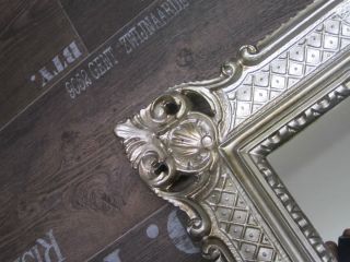 Wandspiegel Altsilber Rechteckig 90x70 cm BAROCK Antik Spiegel Repro