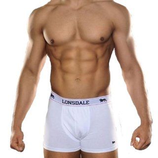 LONSDALE Herren Unterwäsche Boxershorts Trunk Boxer Shorts Weiß