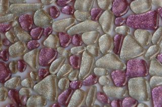 80 Mosaiksteine Glitter Mosaik unregelmäßig lila grau Glitzer