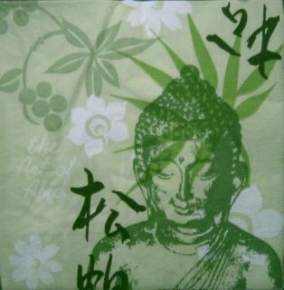 SERVIETTEN, Buddha Bambus China grün, neu schön