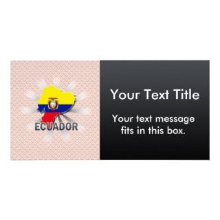 Mapa 2,0 de la bandera de Ecuador Tarjeta Fotográfica Personalizada