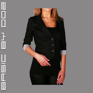 BASIC® NEU Damen Business Blazer Jacke V Ausschnitt Slim Fit