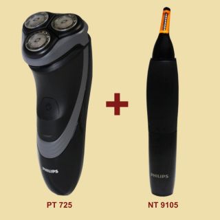 Philips Rasierer Set Power Touch PT 725/80 inkl. Nasenhaarschneider NT
