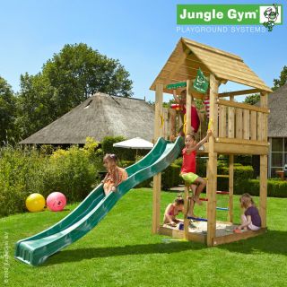 Jungle Gym Cabin Spielturm Rutsche Holz Kletterturm
