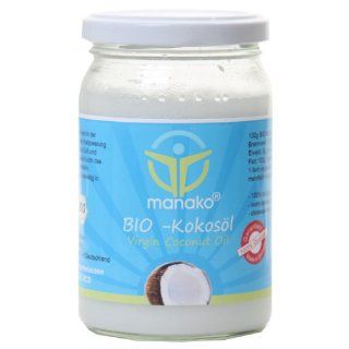 Manako Bio Kokosöl Kokosfett kaltgepresst GLAS, 1er Pack (1 x 250 ml