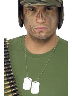 Soldatenmarke Kette Anhänger zum Rambo Kostüm Erkennungsmarke