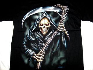 Shirt Sensenmann Totenkopf skull gothic Biker metal Gr. L skelett