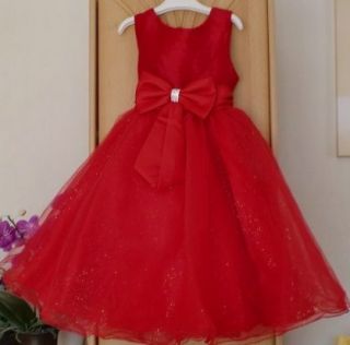 Festliches Traum Kleid Blumenkinderkleid Rot 86/92 134/140 NEU