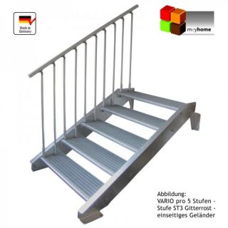 Aussentreppe Stahltreppe VARIO pro 1000_GH 62 84 (95) cm