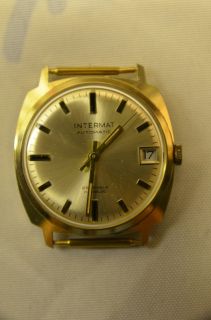 585 Gold Intermat Incabloc Armbanduhr Automatic 25 Jewels