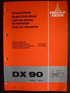 Deutz Fahr Schlepper DX90 Ersatzteil Katalog