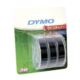 Dymo Prägeband 3er Blister 9mm x 3m glänzend schwarz 