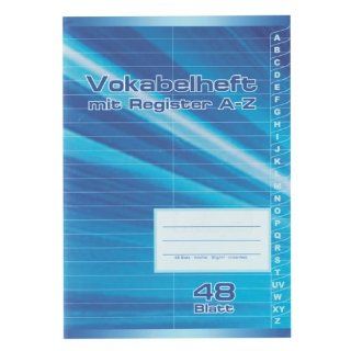 Vokabelheft, A 5, 48 Blatt mit Register, A Z: Bürobedarf