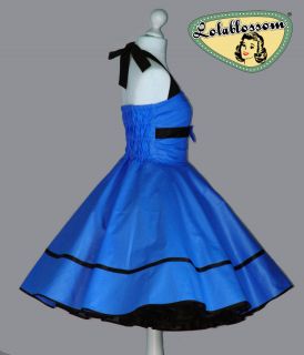 50er Jahre Petticoat Kleid Tanzkleid Kiwi roya blau Pinup Rockabilly