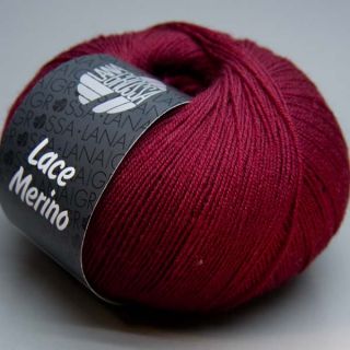Lana Grossa Lace Merino 002 weinrot 50g Wolle