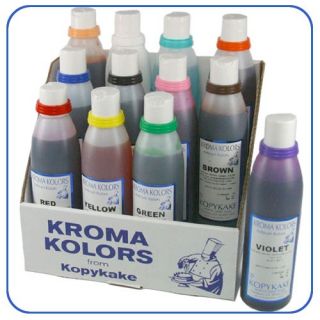 28,21EUR/1l) Kroma Airbrush Lebensmittelfarben Set 12 Farben